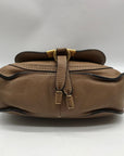 Chloe Brown Leather Marcie Double Carry Crossbody Bag
