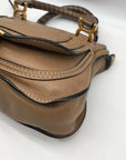 Chloe Brown Leather Marcie Double Carry Crossbody Bag