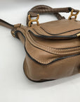 Chloe Brown Leather Marcie Double Carry Crossbody Bag