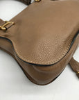 Chloe Brown Leather Marcie Double Carry Crossbody Bag