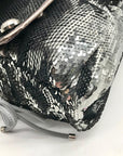 Coach Stone Gray Blue Poppy Sequin Spotlight Convertible Tote Bag 13821