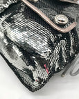 Coach Stone Gray Blue Poppy Sequin Spotlight Convertible Tote Bag 13821