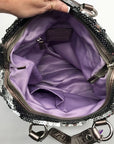 Coach Stone Gray Blue Poppy Sequin Spotlight Convertible Tote Bag 13821