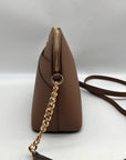 Michael Kors Luggage Brown Saffiano Leather Jet Set Travel Dome Crossbody Bag