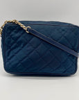 Michael Kors Blue Quilted Nylon Crossbody Bag