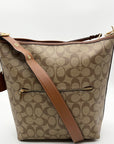 Coach Brown Signature Coated Canvas Val Duffle Bag C2819