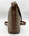 Coach Brown Signature Coated Canvas Val Duffle Bag C2819