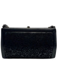 Judith Leiber Black Leather Clutch Shoulder Bag