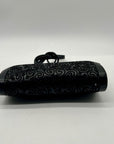 Judith Leiber Black Leather Clutch Shoulder Bag