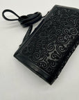 Judith Leiber Black Leather Clutch Shoulder Bag