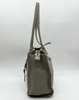 The Sak Gray Leather Tote Bag With Decorative Turquoise Stone Charm