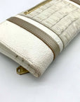 Brahmin White & Macaroon Lady Vineyard Croc-Embossed Leather Melbourne Wallet