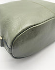 Borse In Pelle Olive Green Pebbled Leather Shoulder Bag