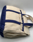 Sunwin Cream & Blue Canvas Tote Bag