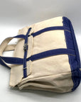 Sunwin Cream & Blue Canvas Tote Bag