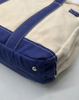 Sunwin Cream & Blue Canvas Tote Bag