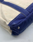 Sunwin Cream & Blue Canvas Tote Bag