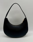 Like Dreams Black Faux Leather Noemie Half Moon Shoulder Bag