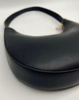 Like Dreams Black Faux Leather Noemie Half Moon Shoulder Bag