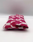 Moyna by Anthropologie Pink and White Beaded Abstract Envelope Clutch
