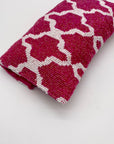 Moyna by Anthropologie Pink and White Beaded Abstract Envelope Clutch