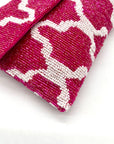 Moyna by Anthropologie Pink and White Beaded Abstract Envelope Clutch