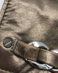 Michael Kors Metallic Light Gold Leather Chain Clutch
