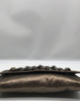 Michael Kors Metallic Light Gold Leather Chain Clutch