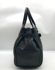 Michael Kors Black Leather Belted Hudson Convertible Shoulder Bag