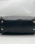 Michael Kors Black Leather Belted Hudson Convertible Shoulder Bag