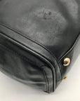 Michael Kors Black Leather Belted Hudson Convertible Shoulder Bag