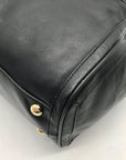 Michael Kors Black Leather Belted Hudson Convertible Shoulder Bag
