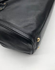 Michael Kors Black Leather Belted Hudson Convertible Shoulder Bag