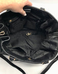 Michael Kors Black Leather Belted Hudson Convertible Shoulder Bag