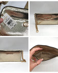 Michael Kors Metallic Gold Leather Maisie 2-In-1 Camera Crossbody Bag