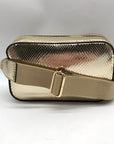 Michael Kors Metallic Gold Leather Maisie 2-In-1 Camera Crossbody Bag