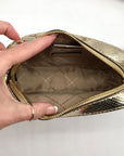 Michael Kors Metallic Gold Leather Maisie 2-In-1 Camera Crossbody Bag