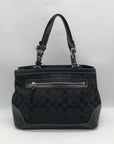 Coach Black Monogram Canvas Hampton Satchel Bag 6830