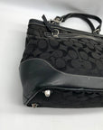 Coach Black Monogram Canvas Hampton Satchel Bag 6830