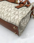 Michael Kors Ivory Monogram Canvas Hamilton Bag