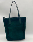 Ralph Lauren Pine Green Suede Alexis Tote Bag