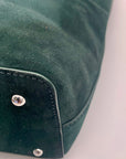 Ralph Lauren Pine Green Suede Alexis Tote Bag