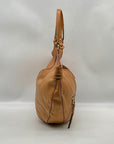 OR Yanny Brown Pebbled Leather Demi Hobo Bag