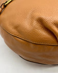 OR Yanny Brown Pebbled Leather Demi Hobo Bag