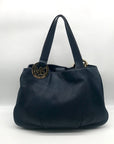 Michael Kors Navy Blue Pebbled Leather Fulton East West Tote