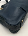 Michael Kors Navy Blue Pebbled Leather Fulton East West Tote