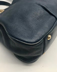 Michael Kors Navy Blue Pebbled Leather Fulton East West Tote