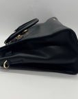 Michael Kors Black Leather Hamilton Medium Satchel Bag