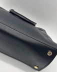 Michael Kors Black Leather Hamilton Medium Satchel Bag