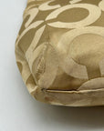 Coach Khaki Op Art Signature Canvas Hobo Shoulder Bag